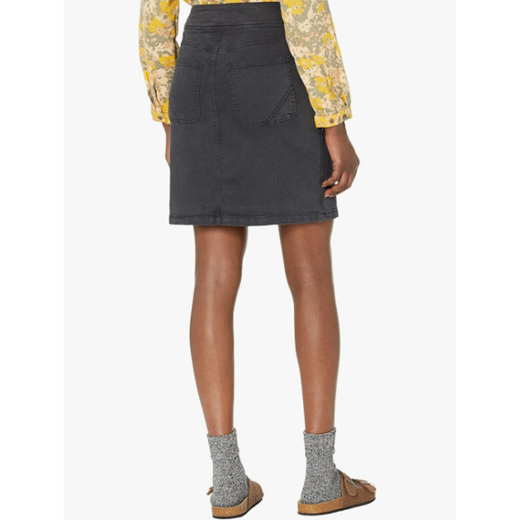 PRANA Women's Broadway Denim Pencil Skirt Size 2 Black Onyx Organic Stretch NWT - Picture 3 of 10